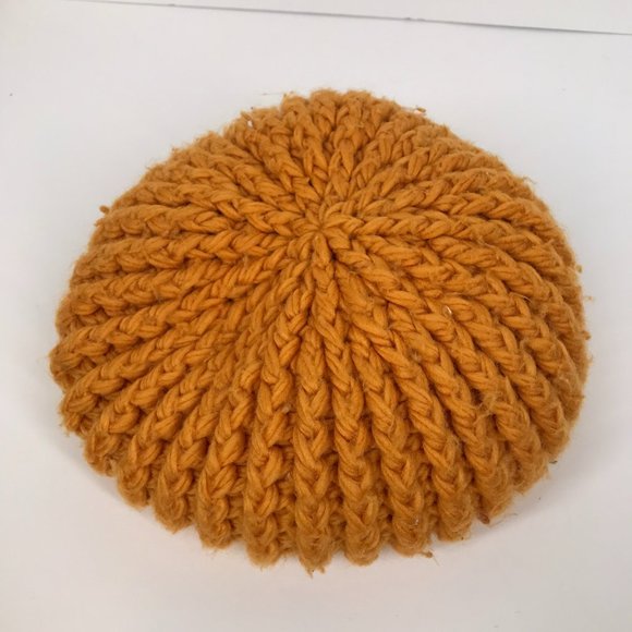Accessories - Orange Knit Crocheted Winter Hat